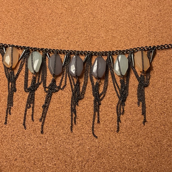 Bold Multicolor Fringe Necklace - Picture 2 of 4